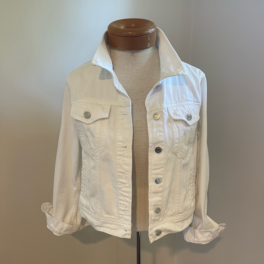 JCREW White Denim Jacket Size Medium